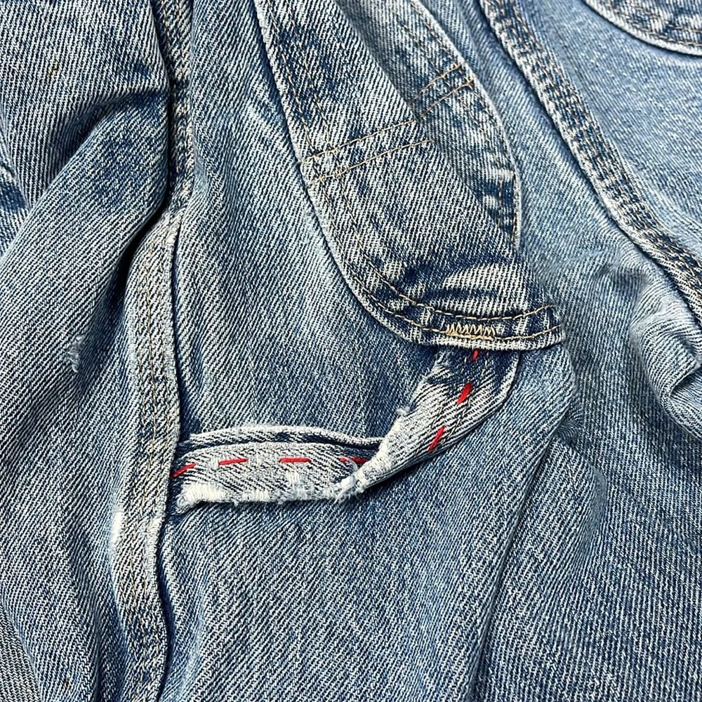 Dickies denim carpenter pants | handsewn, reworked, embroidered, patched | 34x30